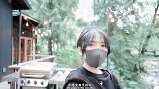 [중추절 혜택] 최신 초인기 홍콩 인터넷 연예인 미소녀 ▌HongKongDoll▌깊은 숲의 비밀 장소와의 만남-주야간 노천탕 1개