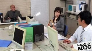 Noeru Mitsushima - Noeru Mitsushima sucks colleague’s cock for cum