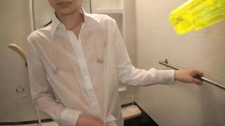 【モザイク破壊】MUM-199 ド貧乳サスペンダー。新人せいら AAカップ