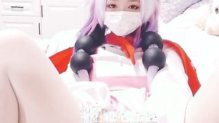 매우 귀엽고 사랑스러운 인터넷 연예인 미소녀 [Xiao Han Meow] Dragon Maid 's COS Connor, 이중 구멍 침투, 핑크색 및 물방울, 매우 귀여운 작은 아름다움, 고화질 720P