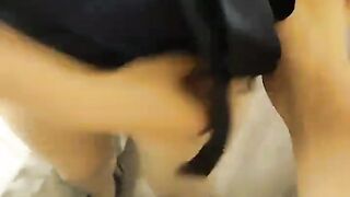 剧情演绎勾搭服务员，巨乳包臀裙骚女来打扫卫生，聊骚搞得很想要，解开内衣一对豪乳，骑坐大屁股套弄