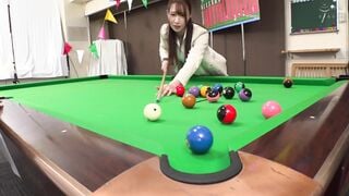 DVMM-033 勝てば100万円！負けたら即ハメブレイクショット！同僚同士の美脚OLがエロビリヤード対決！球を撞いてデカチンに突かれて同僚の目の前でオマ○コホールに生中