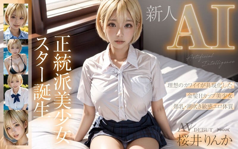 AIFOCS-002 [新AI] 正統美少女明星金髮Hcup櫻井凜花的誕生