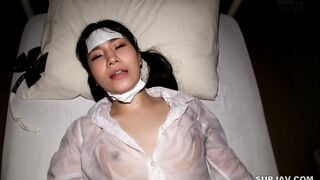 【モザイク破壊】KAWD-824 濡れ透けたピンク乳首おっぱいで無意識に男を誘惑するズブ濡れJK 四ツ葉うらら