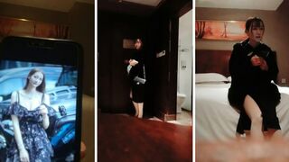 新人の譚華飛格さんはホテルで3000元で最高のアルバイトの女の子がメイド服を着て楽しんでいる様子をこっそり撮影した