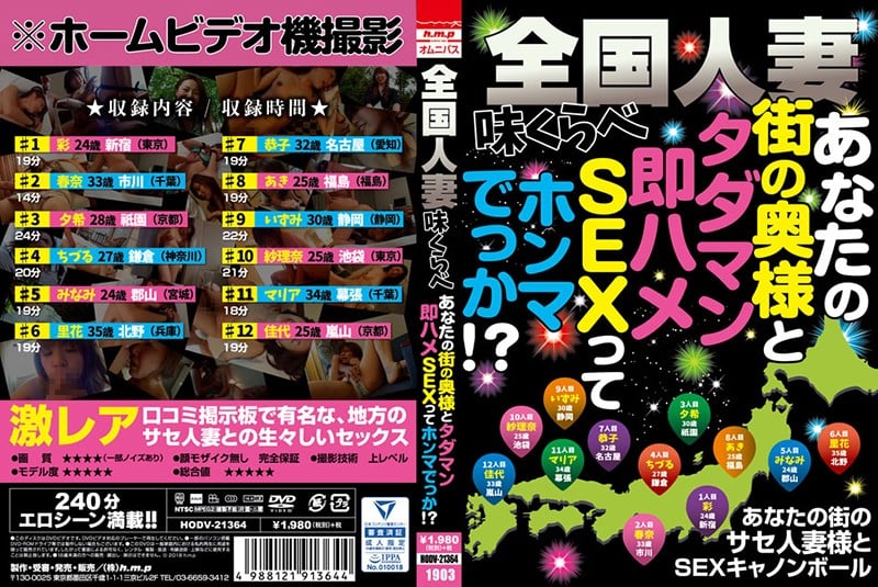 HODV-21364 全國人妻味比拼 與你傢鄉的太太們 免費即插即做 SEX 真的存在嗎！？