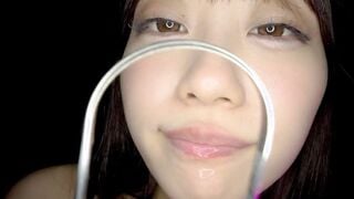 Y-266a 【個人撮影】笠木いちかの口内観察 舌を磨いて指しゃぶって開口器で口内見せながら喜悦（よが）る