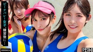 VRNC-065 해변에서 놀고 난 뒤가 진짜 시작! 초에로 유니폼 4명을 집에서 술 마시며 박아 부수고 정액 주입 SEX!【츠바키/나나/나노/치나미】Ver. 츠바키＆나나