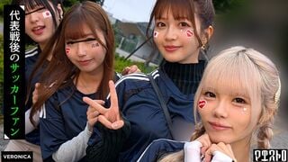 【モザイク破壊】VRNC-059 ゴールイン！美少女サポーター達とスタジアム外で秘密のオフサイド！【みゆ/ゆみ/れい/りん】Ver.れい＆りん