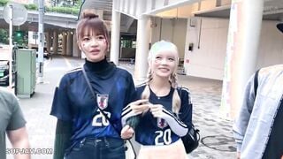 【モザイク破壊】VRNC-059 ゴールイン！美少女サポーター達とスタジアム外で秘密のオフサイド！【みゆ/ゆみ/れい/りん】Ver.れい＆りん