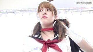 【モザイク破壊】CHRV-192 手が不自由でチ○ポいぢれないお兄ちゃんのシモのお世話してア・ゲ・ル 妹の爆乳は一見にしかず！半袖セーラー服生中出し！ Hカップ97cm